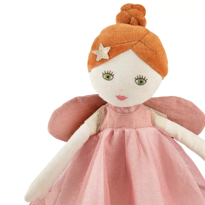 Bambola Moulin Roty Les Fées Viviane con chignon di velluto e scarpini brillanti