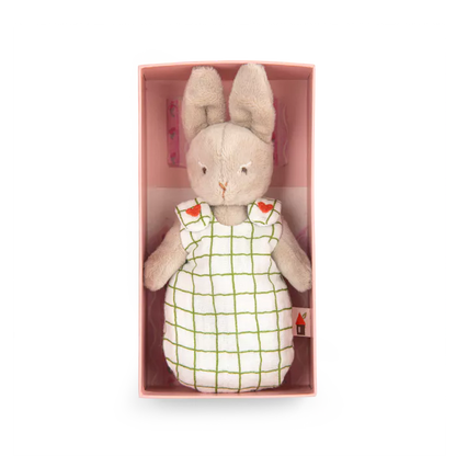 Bambolina Moulin Roty Les Minouchkas Bébé Nine la Coniglietta con gambe articolate e abito rimovibile