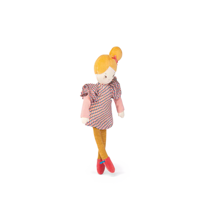 Bambola Mademoiselle Agathe in abito rosa e chignon – Moulin Roty Les Parisiennes