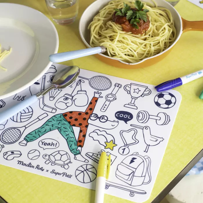 Mini set creativo riutilizzabile in silicone con illustrazione Loufoques – Moulin Roty
