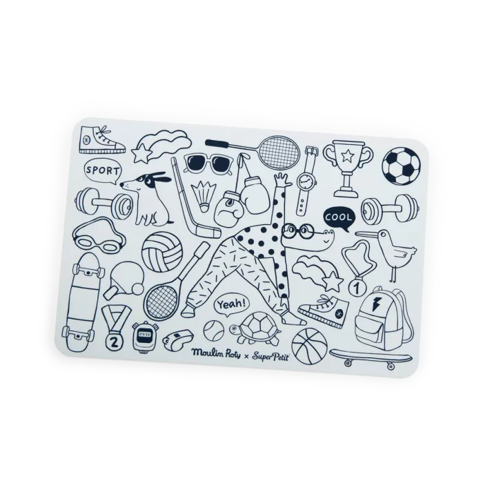 Moulin Roty Mini Set in silicone da colorare con 4 pennarelli – Collezione Les Loufoques