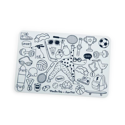 Moulin Roty Mini Set in silicone da colorare con 4 pennarelli – Collezione Les Loufoques