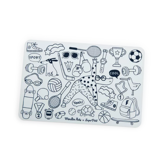 Moulin Roty Mini Set in silicone da colorare con 4 pennarelli – Collezione Les Loufoques