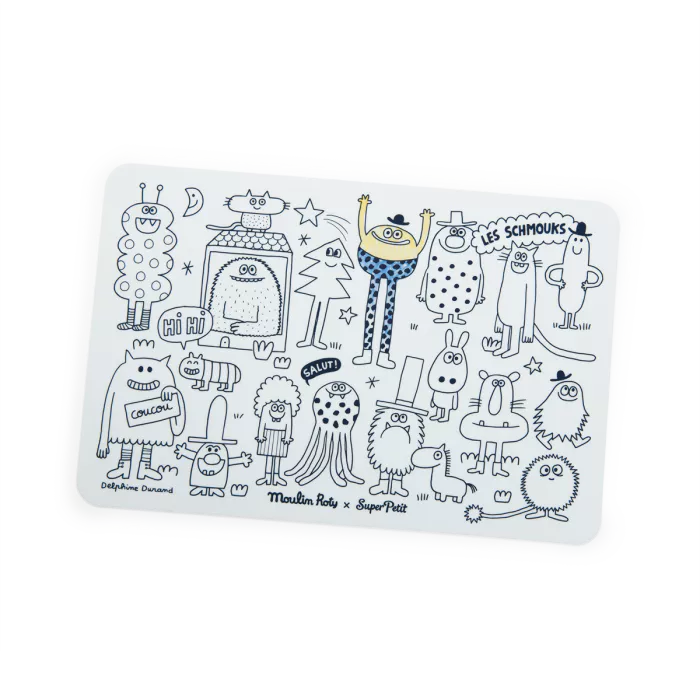 Moulin Roty Mini Set in silicone da colorare con 4 pennarelli – Collezione Les Schmouks