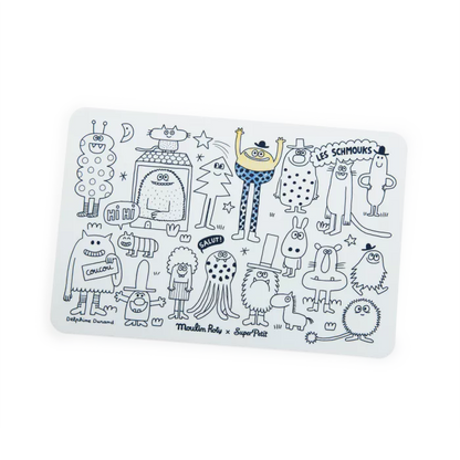 Moulin Roty Mini Set in silicone da colorare con 4 pennarelli – Collezione Les Schmouks