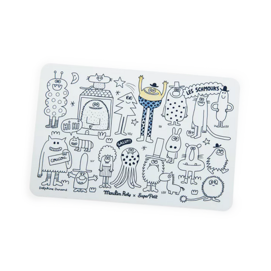 Moulin Roty Mini Set in silicone da colorare con 4 pennarelli – Collezione Les Schmouks