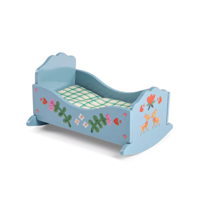Culla in legno Moulin Roty Les Minouchkas con design illustrato e materassino incluso – personaggi venduti separatamente