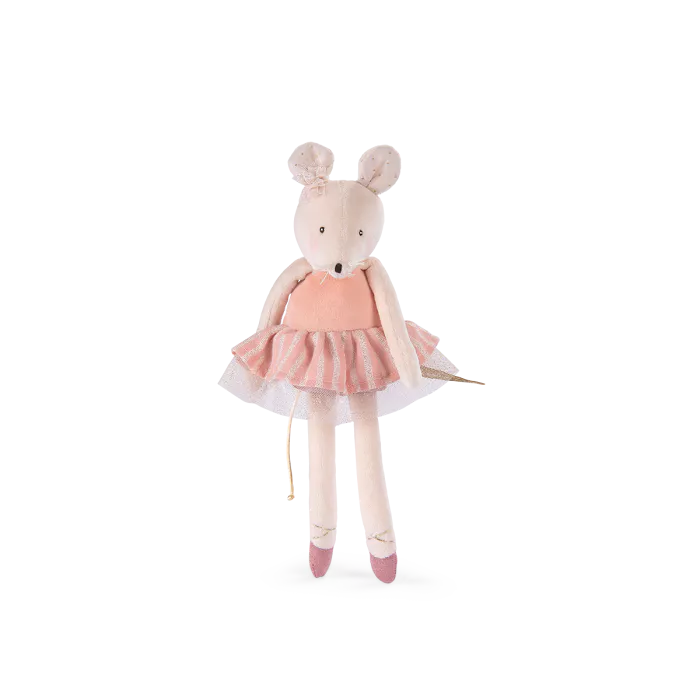 Peluche Moulin Roty topolina rosa ballerina con tutù e ballerine, collezione La Petite École de Danse 31 cm