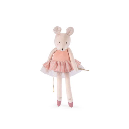 Peluche Moulin Roty topolina rosa ballerina con tutù e ballerine, collezione La Petite École de Danse 31 cm