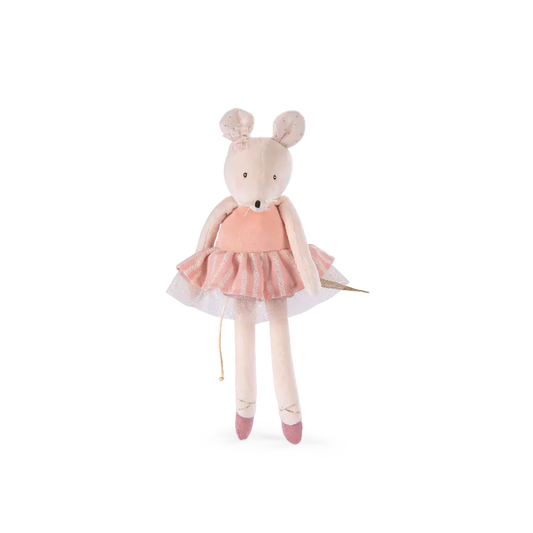 Peluche Moulin Roty topolina rosa ballerina con tutù e ballerine, collezione La Petite École de Danse 31 cm