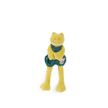 Peluche Perlette la Ranocchia con salopette floreale – Moulin Roty La Grande Famille