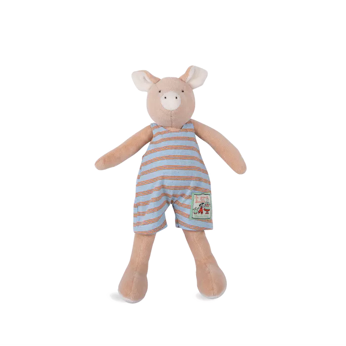 Peluche Moulin Roty Philémon il Maialino con codina arricciata – Collezione La Grande Famille