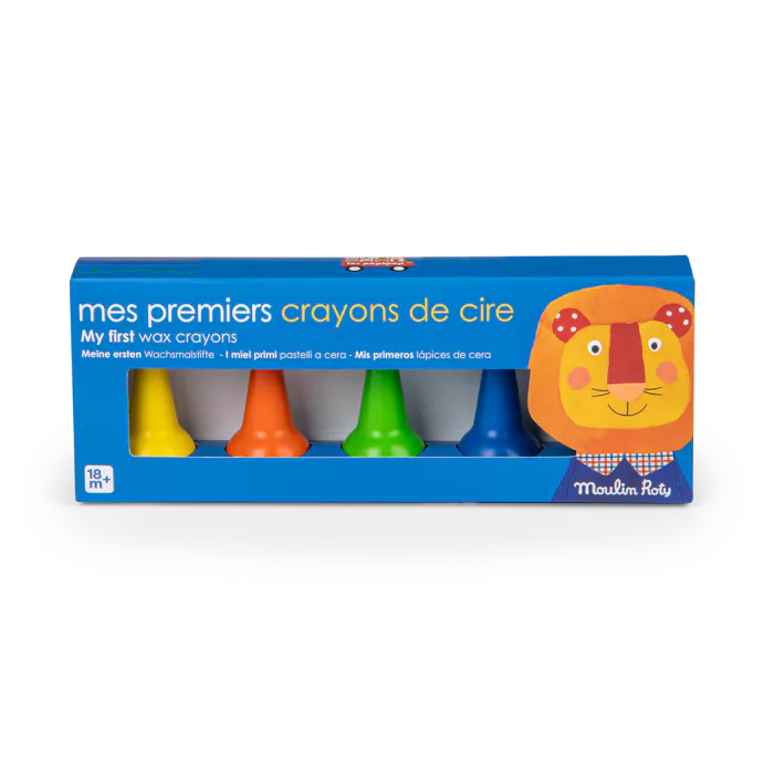 Pastelli a cera Moulin Roty Les Popipop per bambini dai 18 mesi