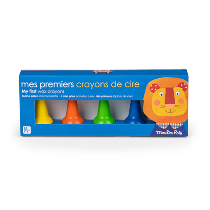 Pastelli a cera Moulin Roty Les Popipop per bambini dai 18 mesi