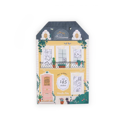 Moulin Roty Quaderno da colorare Les Parisiennes con 145 stickers colorati