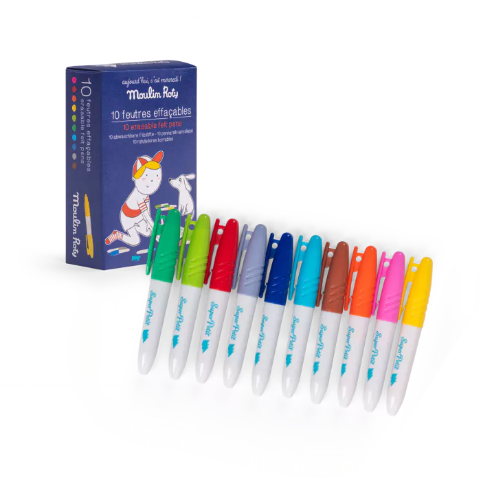 Set di 10 pennarelli cancellabili Moulin Roty SuperPetit