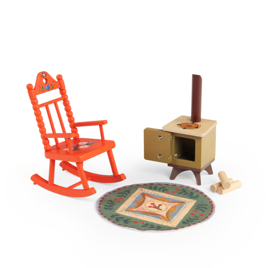 Moulin Roty Set Cocooning al Salotto con banjo, plaid, libri e accessori – Collezione Les Minouchkas