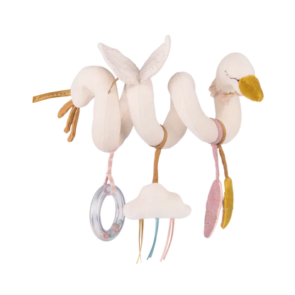 Spirale attività cigno Moulin Roty La Petite École de Danse con giochi sonori e tattili, 30 cm