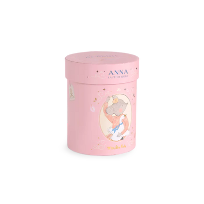 Peluche Topolina Anna Moulin Roty presentato in scatola rotonda con dorature, collezione La Petite École de Danse