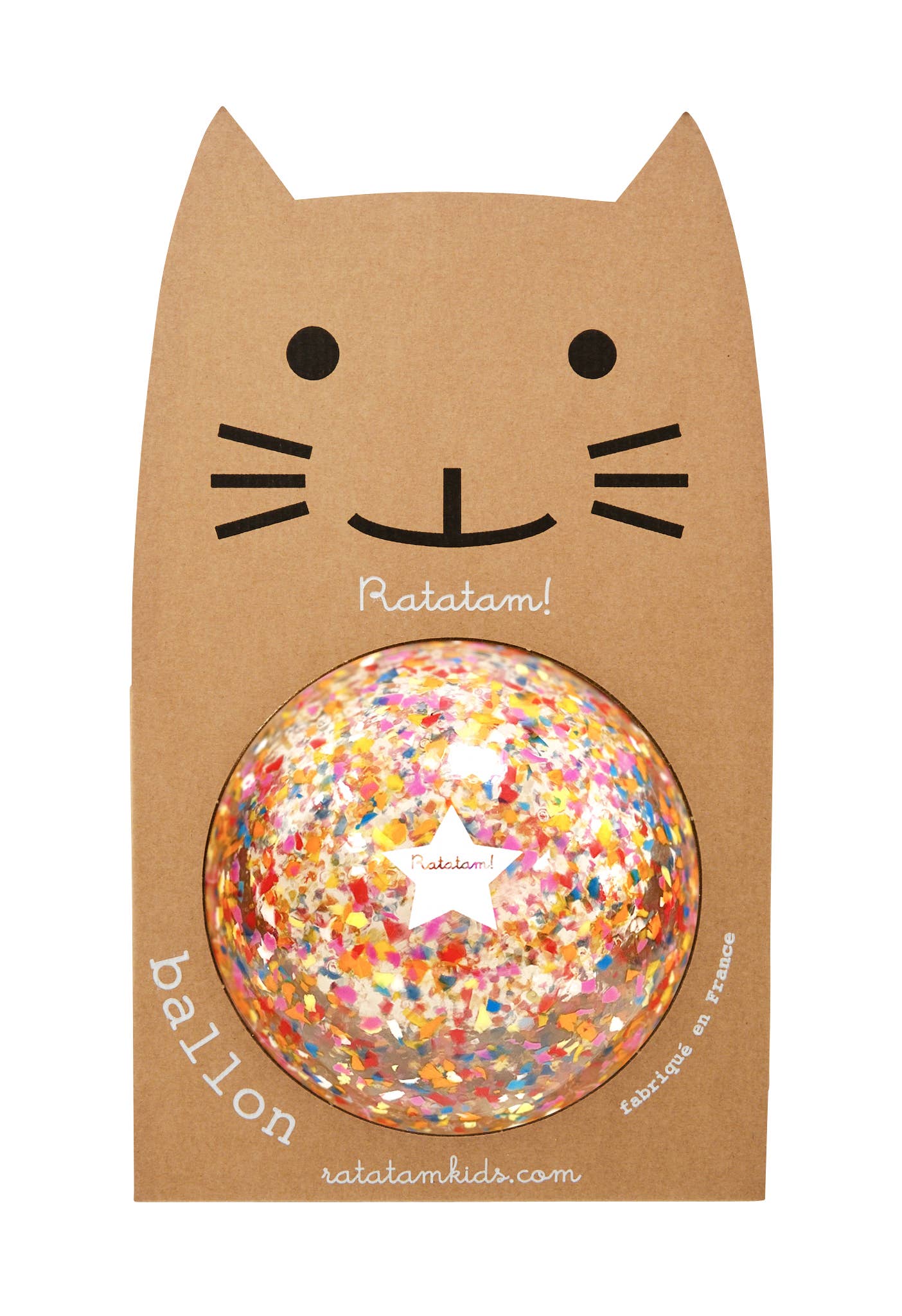 Palla Multico Confetti Tall 22 cm multicolore riciclata con packaging Cat