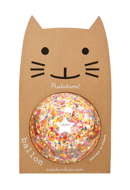 Palla Multico Confetti Tall 22 cm multicolore riciclata con packaging Cat
