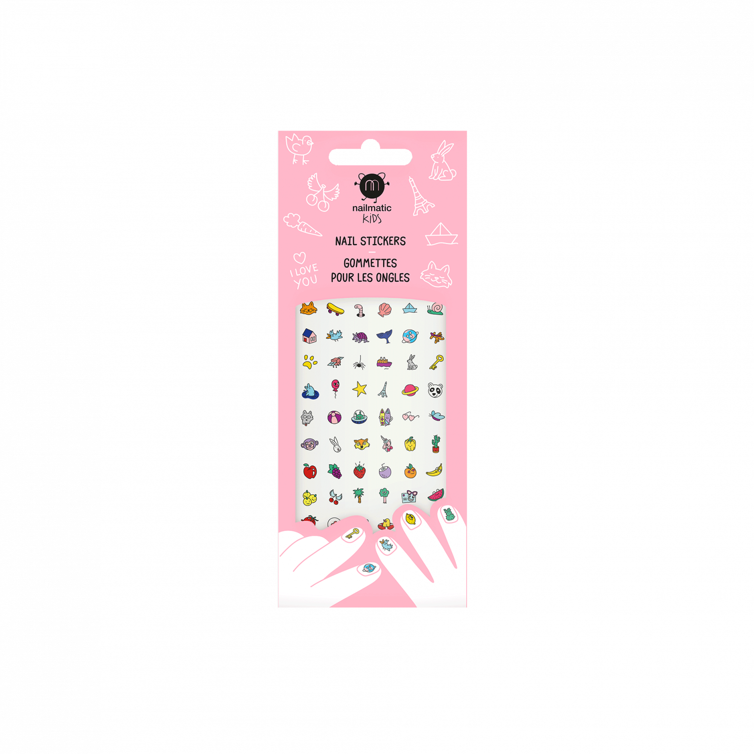 Adesivi per unghie bambini Nailmatic Happy Nails con 72 sticker colorati