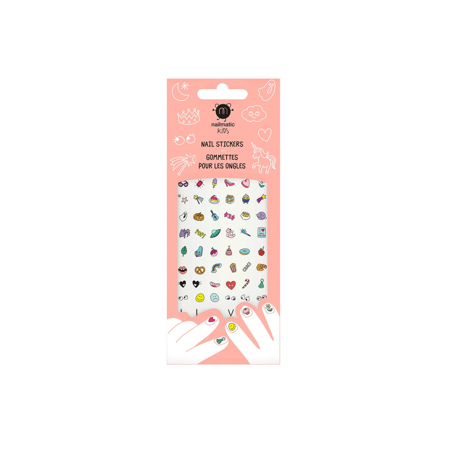 Adesivi per unghie bambini Nailmatic Magic Nails con 72 sticker colorati e fantasiosi
