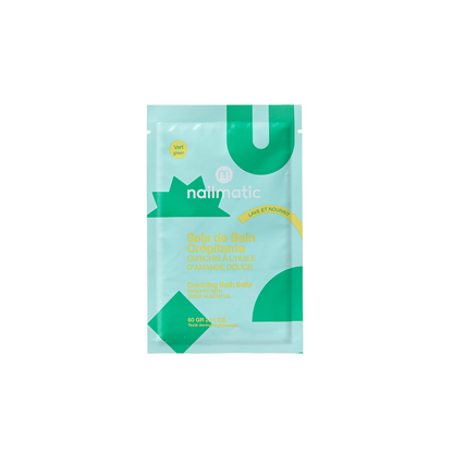 Sali da bagno frizzanti verdi Nailmatic per bambini con effetto crackling e ingredienti naturali