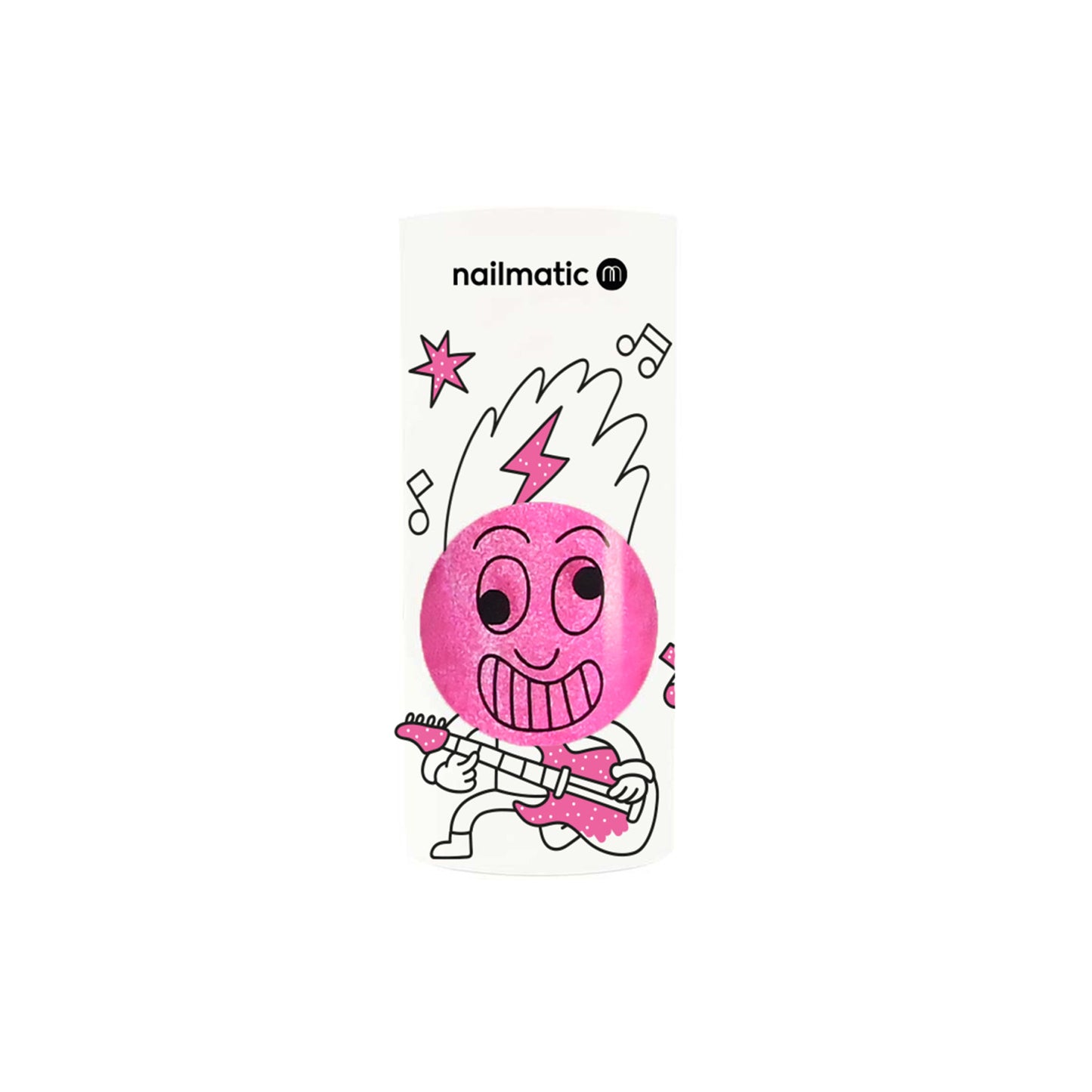 Smalto per bambini Nailmatic Pinky rosa fluo glitter lavabile a base d'acqua 8 ml