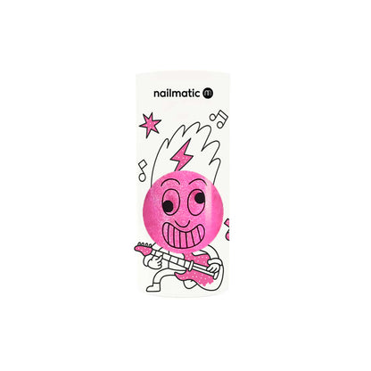Smalto per bambini Nailmatic Pinky rosa fluo glitter lavabile a base d'acqua 8 ml