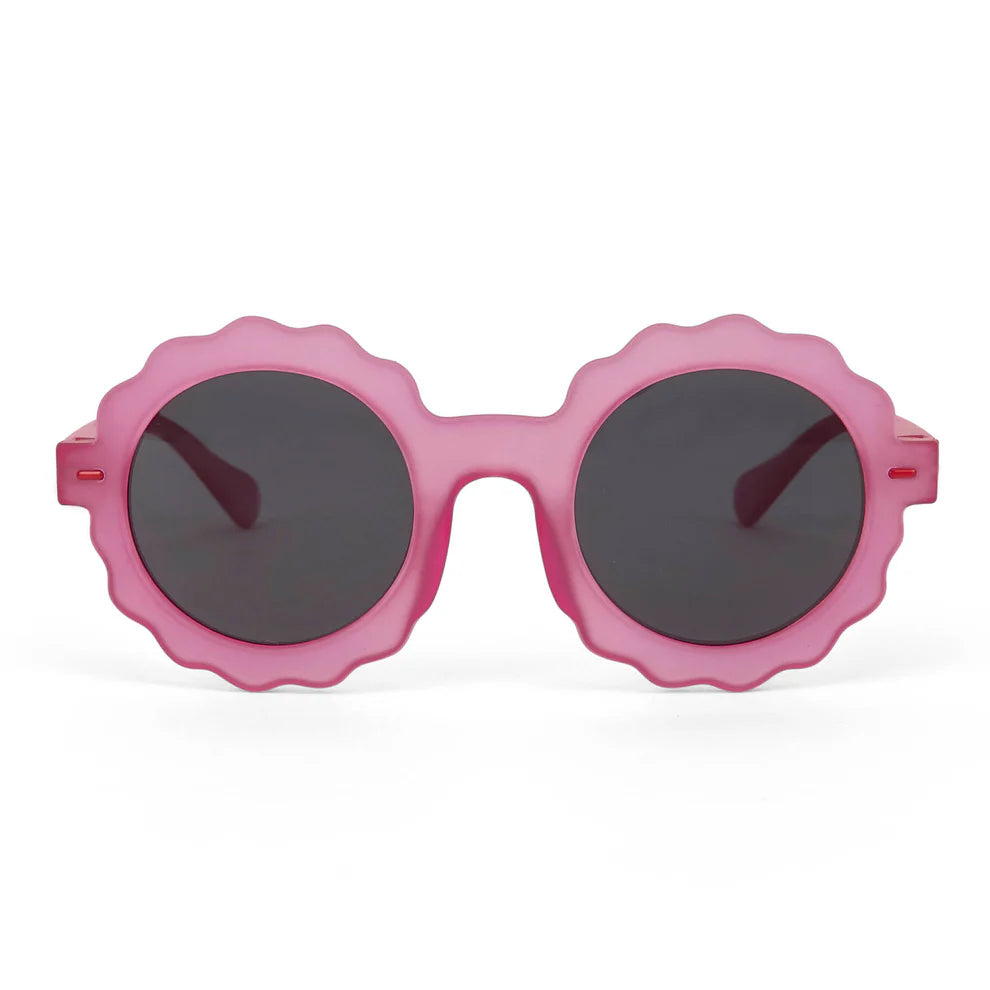 Occhiali da sole bambina Hello Hossy Chamy Fuchsia rosa a forma floreale