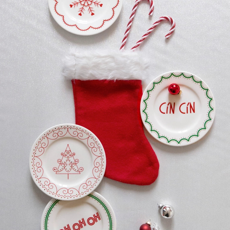 Ilaria I Made in Italy – Oh Oh Oh | Piatto in Porcellana 16 cm -Christmas Collection