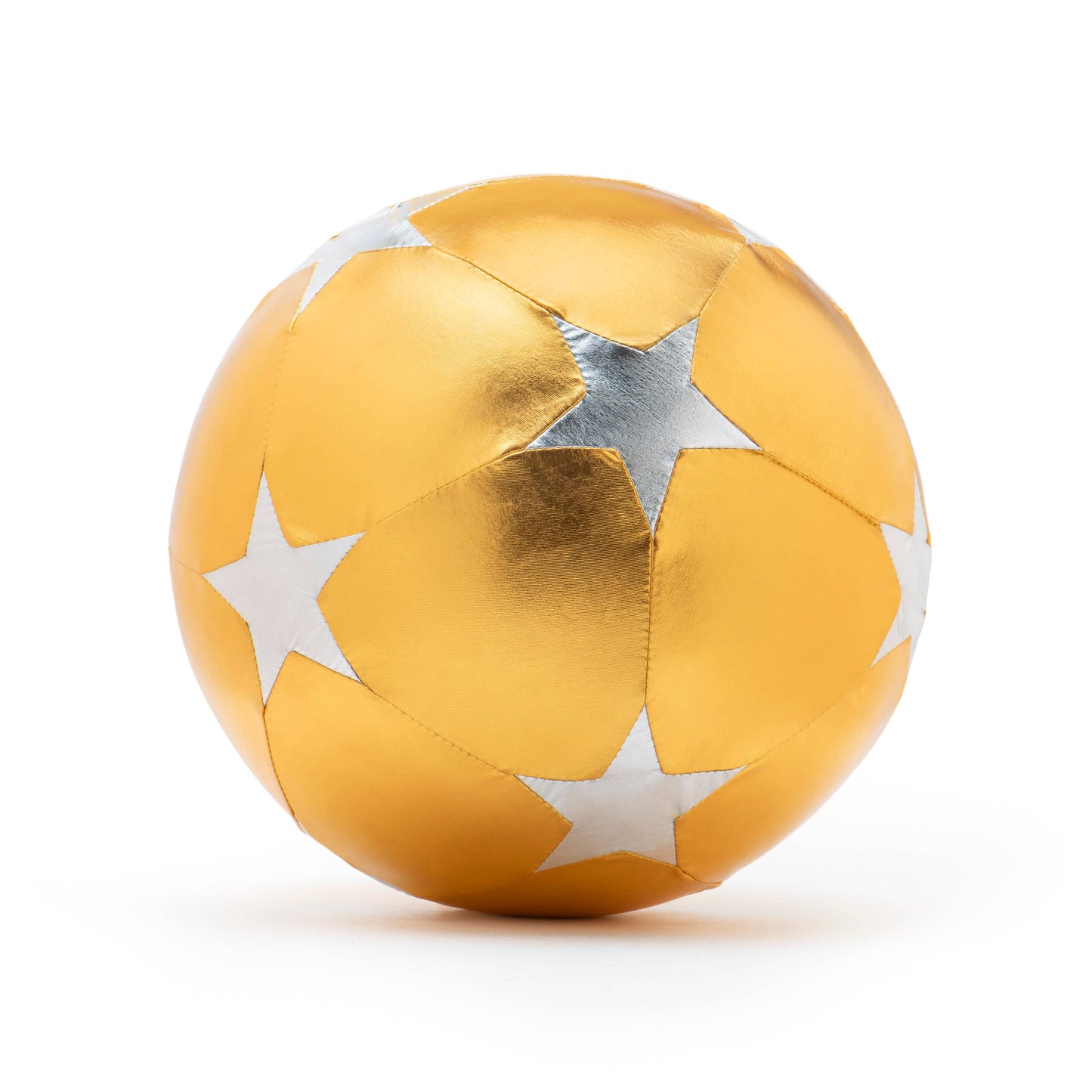 Palla gonfiabile in tessuto oro con stelle argento diametro 30 cm
