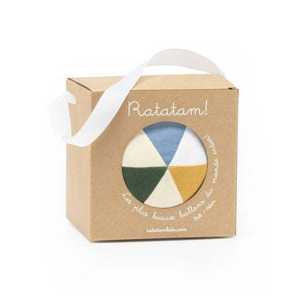 palla morbida bebè Ratatam 10 cm senape in confezione regalo