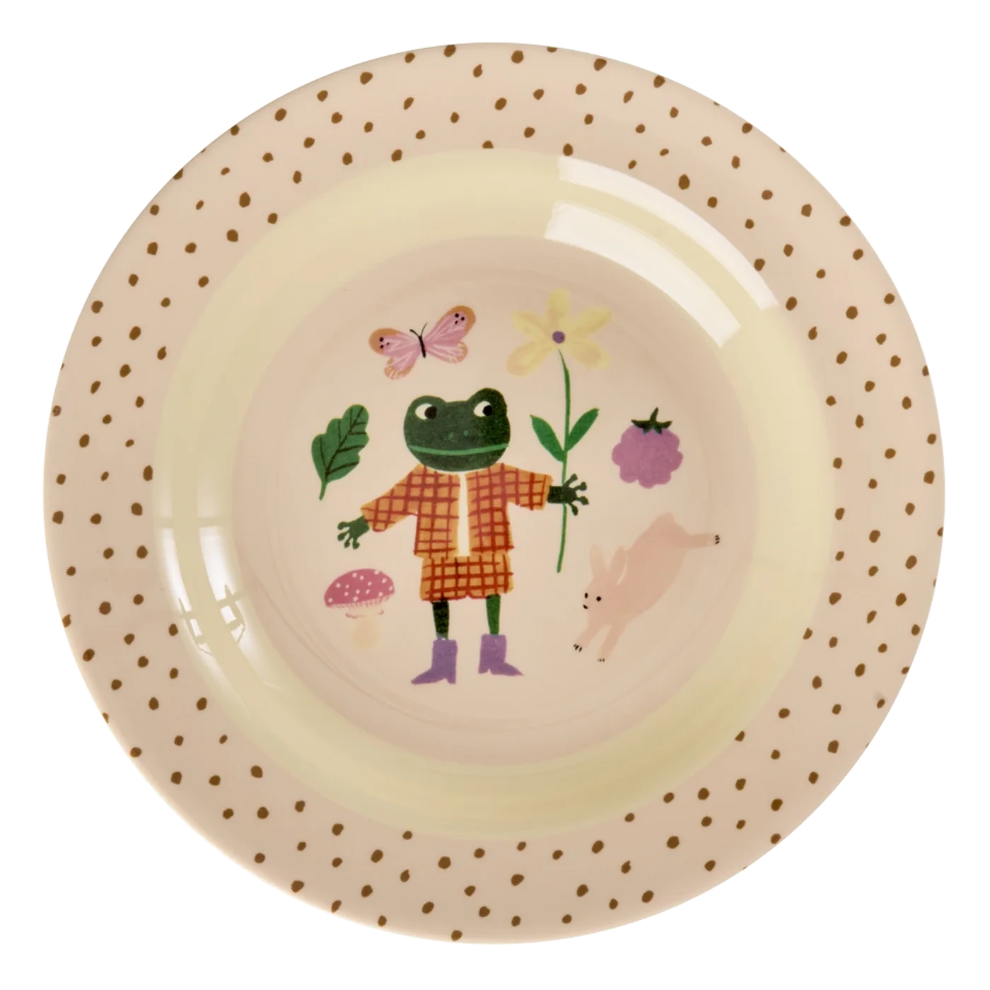 Piatto fondo bambino RICE Fairytale rosa in melamina