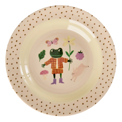 Piatto fondo bambino RICE Fairytale rosa in melamina