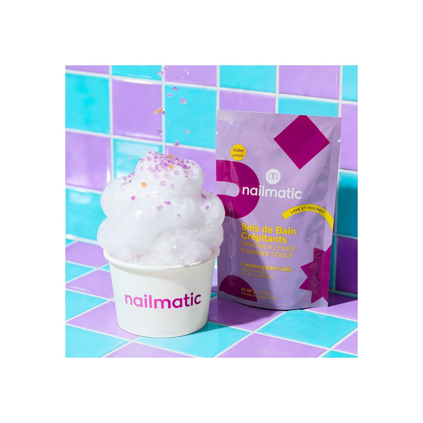 Nailmatic Sali da Bagno Frizzanti Viola per Bambini – Purple Crackling Bath Salts IN ARRIVO