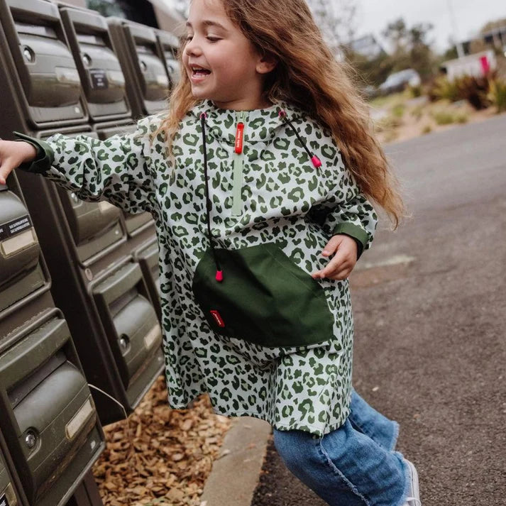Hello Hossy – Poncho Antipioggia Green Leopard per Bambini