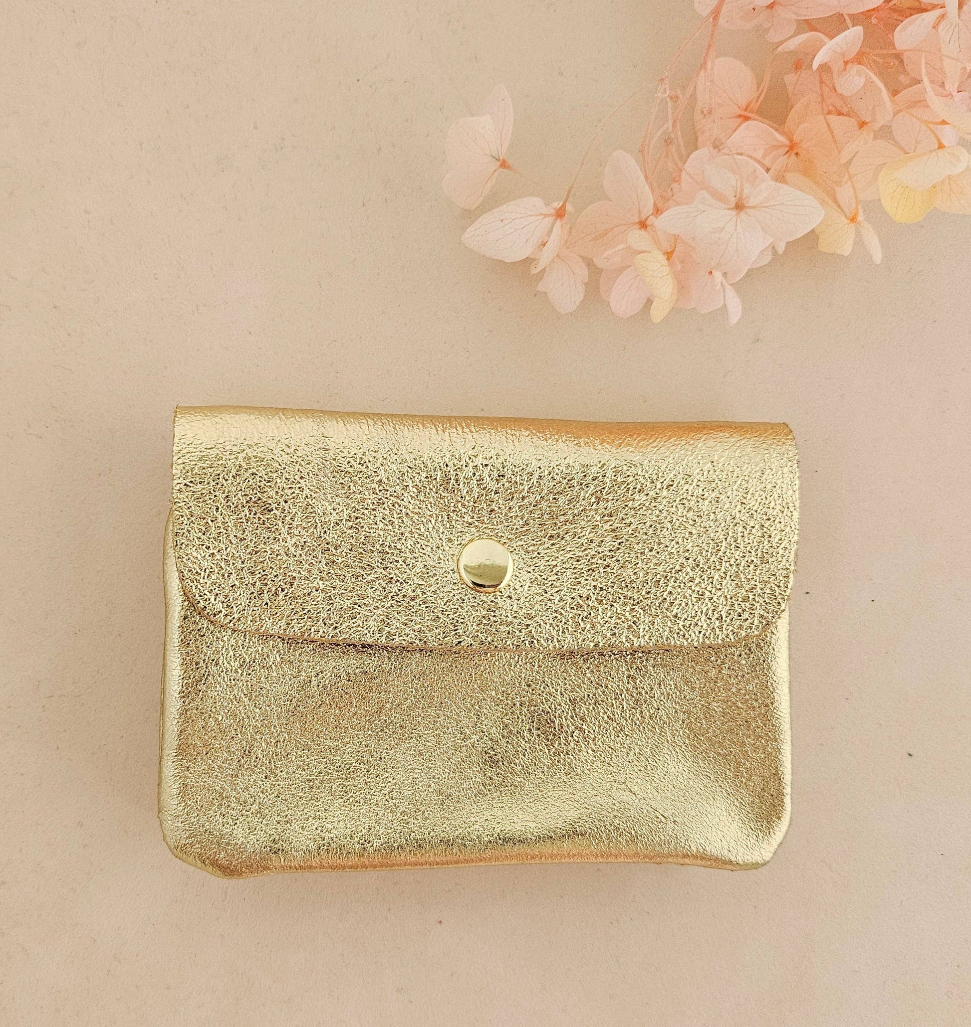 Portafoglio Royal Marais oro in pelle metallizzata Made in Italy