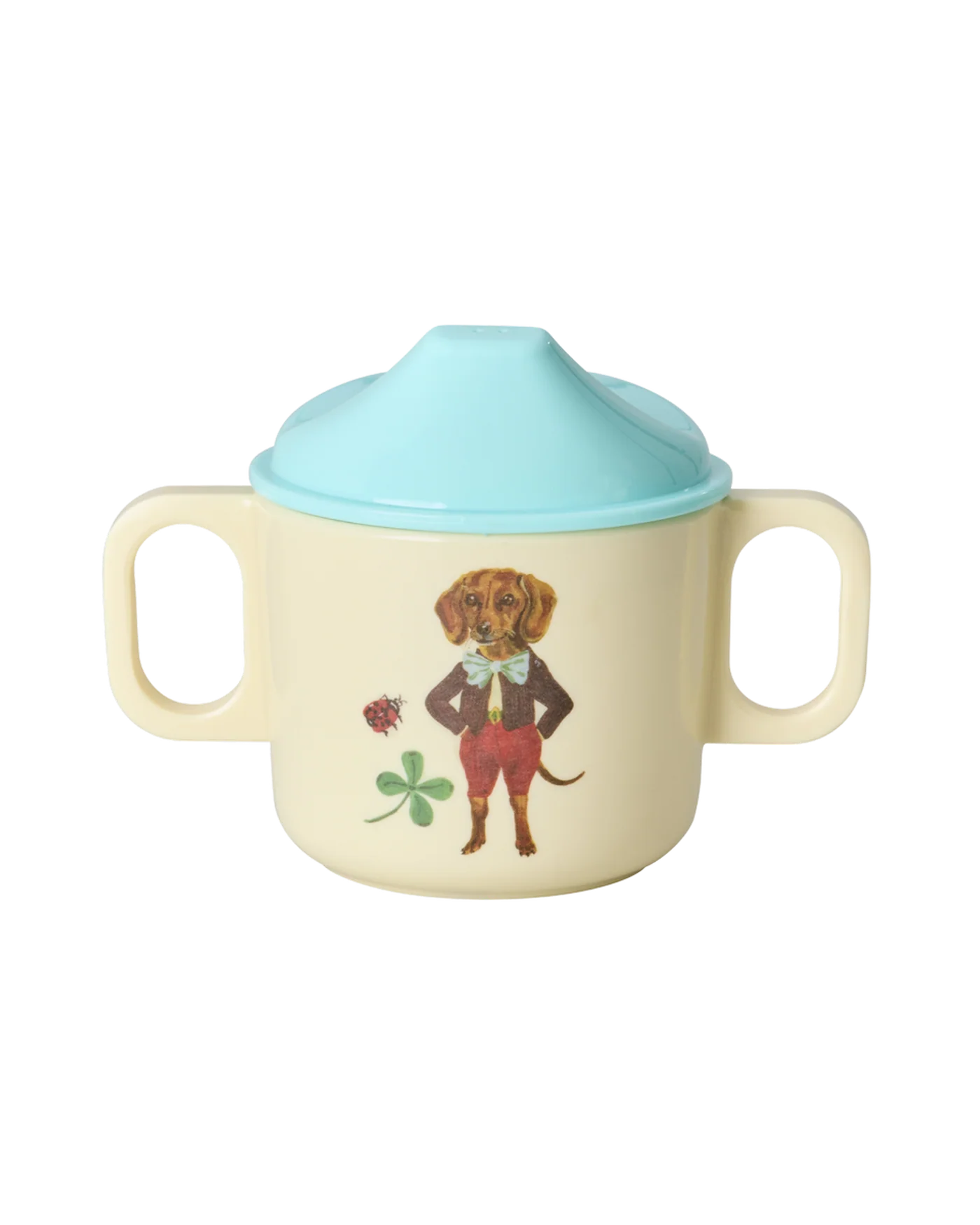 Set pappa RICE Denmark Nathalie Lété marrone su tavola con accessori colorati