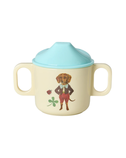 Set pappa RICE Denmark Nathalie Lété marrone su tavola con accessori colorati