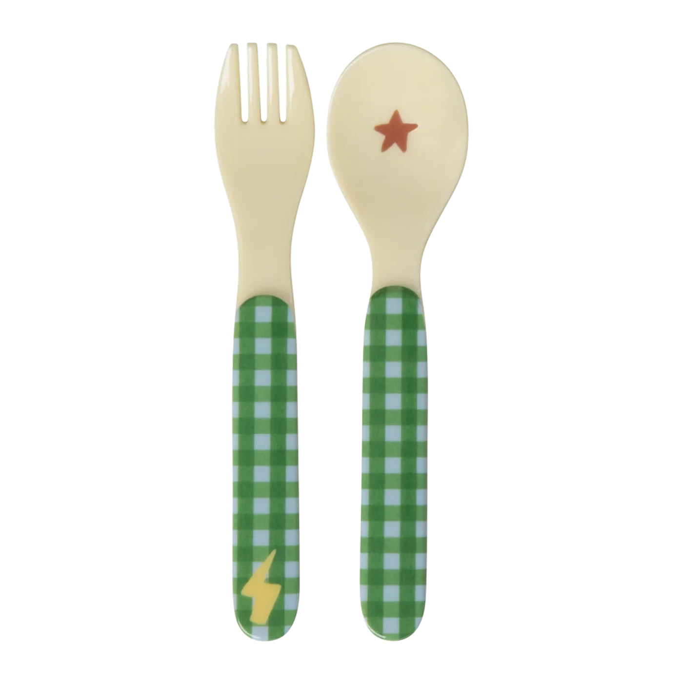 Rice baby spoon and fork Hero verde posate bambini in melamina BPA free