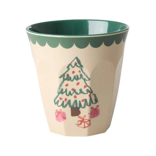 Bicchiere RICE Gifted Tree in melamina 250 ml con albero di Natale