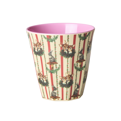 Bicchiere Rice in melamina con stampa Sweet Forest natalizia