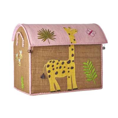 RICE Cesto Giochi in Rafia Medio - Wildlife - Apple Pie