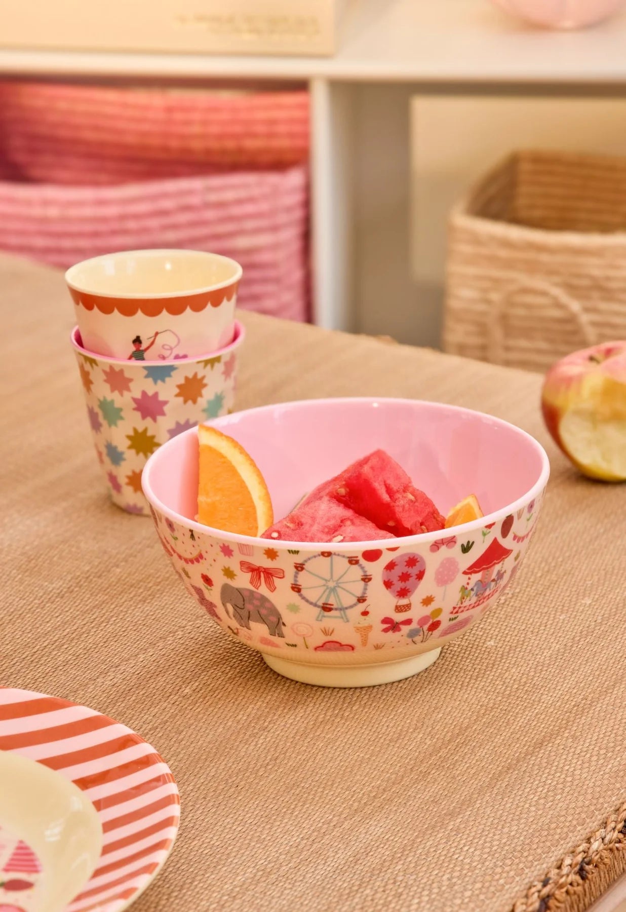 RICE Ciotola in Melamina Medium - Fun Fair rosa - Apple Pie