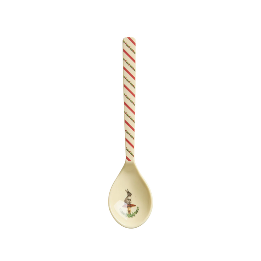 Cucchiaino Rice in melamina color crema con stampa Sweet Forest