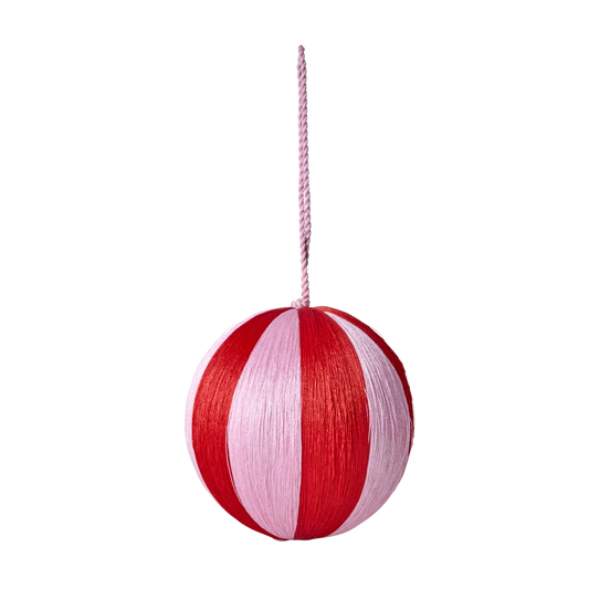 Grande pallina natalizia Rice rossa e rosa decorazione per albero