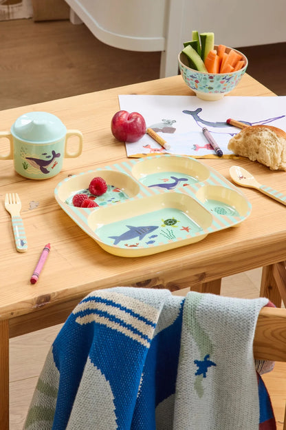 Set pappa RICE in melamina Blue Ocean per bambini