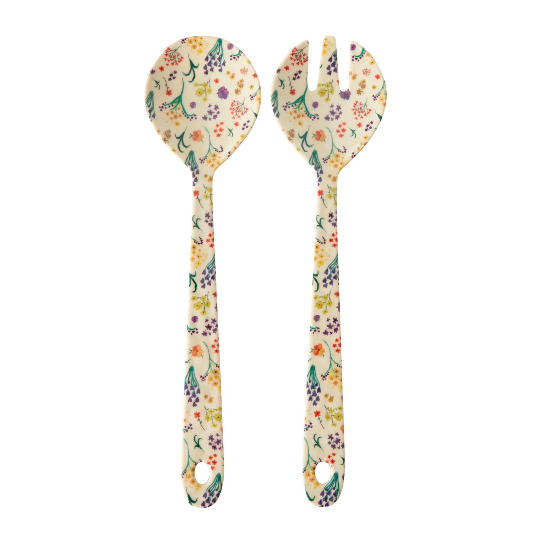 Set posate da insalata Rice in melamina con decoro Wild Flowers